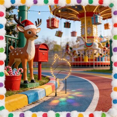 outdoor iron powder-coated 33cm string light with 1.4mm pvc cable (battery-powered christmas decor