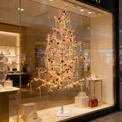 Colorful Leaf Pendant Decor Tree Lights, Warm White Light, Indoor & Outdoor Use, Ideal for Luxury Hotel, Home & Commercial Decor, MOQ 500 Pcs